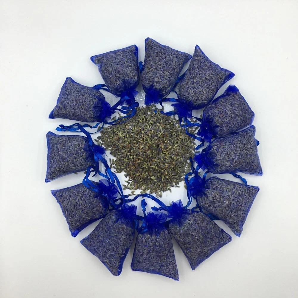 12 Blue Organic Lavender Sachet Potpourri Bags - Picture 5 of 5